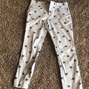 Banana Jackson fit white & floral crop dress pants